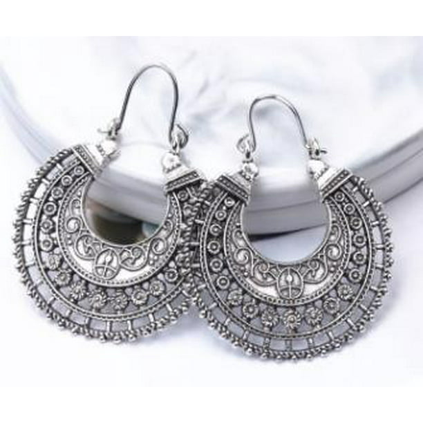 Vintage Women Tibetan Ethnic Dangle Hollow Out Earrings Gift 1 Pair T